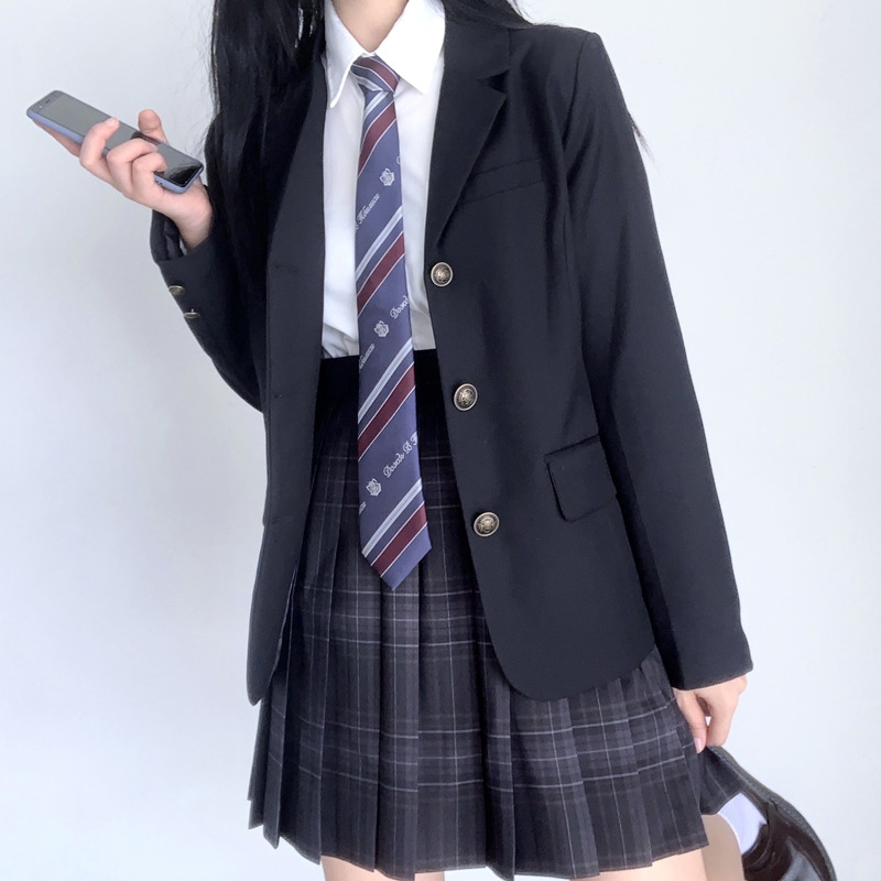 Factory wholesale Japanese original JK suit jacket basic female student black three-button college uniform suit