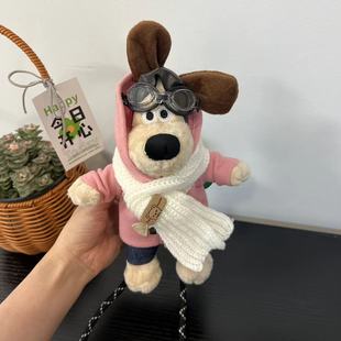 23CM Pilot Camera Big Dog Mobile Phone Back Clip Lanyard Crossbody Chain Cartoon Doll Portable Anti-lost Decoration