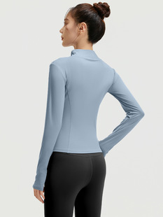Juyi Tang облегая куртка для йоги Slim Fit Спортивный бег Йога куртка