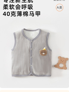 40g Thin Cotton Baby Vest for Autumn and Winter Thickened Quilted Outer Wear for Boys and Girls Baby Ponies Warm Waistcoat Vest