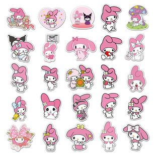 50 Sanrio Cartoon Cute melody Graffiti Personality Cross-border Notebook Scooter Mobile Phone Decorative Stickers