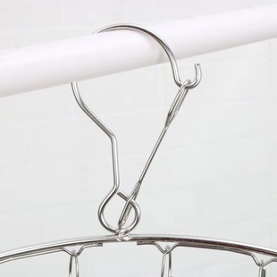 Stainless steel hanger household windproof solid thickened curved socks rack indoor balcony multi-functional towel clothes rack