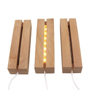 Rectangular diy Small Wine Bottle Luminous Bottom Oval Acrylic Wooden Base Rectangular Wooden Base Oval Lamp
