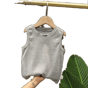 Vest Boy's Sleeveless Cotton Vest Summer Shirt Fashionable Baby Thin Bottoming Shirt Summer Outer Wear Trendy