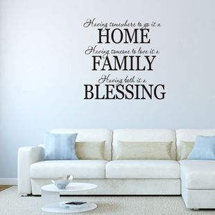 HOME FAMILY BLESSING carved European and American Proverbs HOME stickers English poetry beautifying decorative stickers