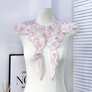 Factory in stock Children's Hanfu Horse-faced Skirt Chinese-style Cloud Shoulder Collar Flower Mesh Embroidered Pearl Buckle Lace Fake Collar