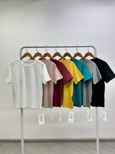 European Short-sleeved T-shirt Women's Spring and Summer New Western-style Slimming Top Half-sleeved Base Shirt All-match Cotton T-shirt