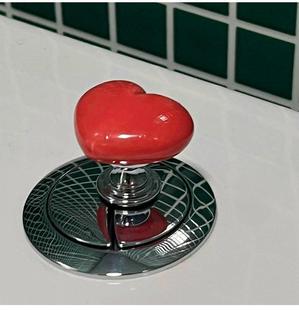 Color heart-shaped toilet press creative toilet toilet tank button auxiliary fashion love button