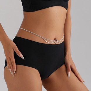 European and American Cross-border Jewelry Fashion Retro Micro-inlaid Rhinestone Chain Love Waist Chain Women's Simple All-match Single-layer Body Chain