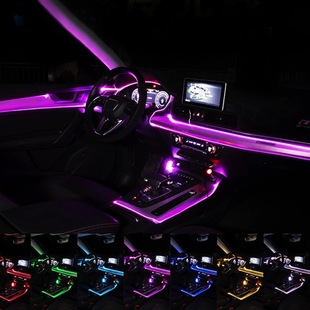 Car atmosphere lamp 64-color Cold Light Car central control change decorative lamp free of threading app voice-controlled color-changing atmosphere lamp