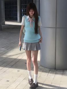 School-style JK Uniform V-neck Pullover Vest Sweater Stacked Vest Academic Style Knitwear Versatile Top suit