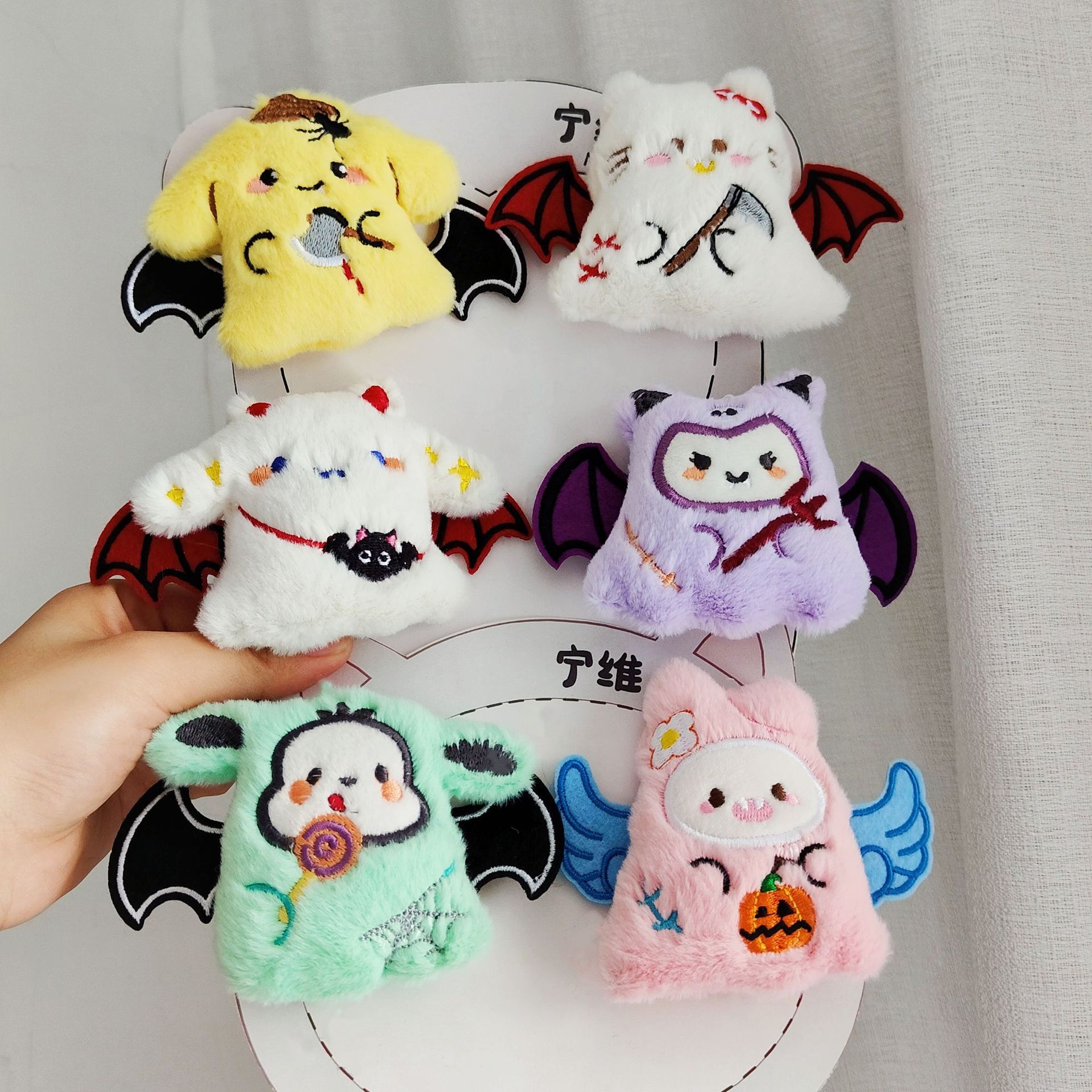 Cartoon Halloween Little Devil Kt Cat Stuffed Doll Small Pendant Creative Bat Wings Sanrio Doll Pendant