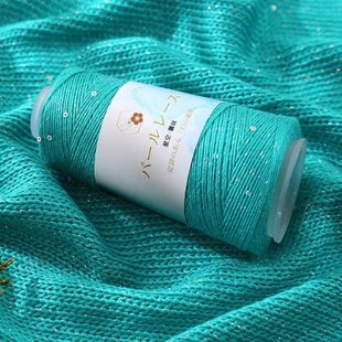 Dopamine Bead Lace Starry Sky Sequins Handmade Silk Diy Summer Knitted Hollow Sweater Short Sleeve Wool