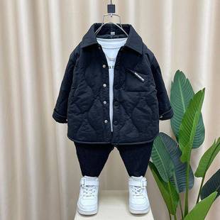 Boys' Outwear Winter New Kidsren's Thin Cotton Clothing Treasure Winter Clothing Fashionable Boys Handsome polo Shirt Collar Kidsren