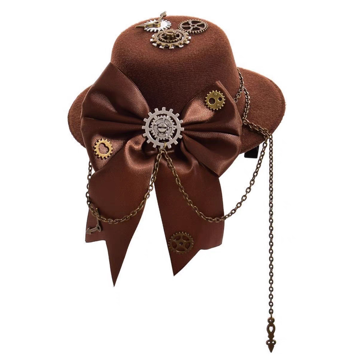 Punk Steam Gear Lolita Tassel Chain Top Hat Gay Style Brown Black Multi-Color Selection 620