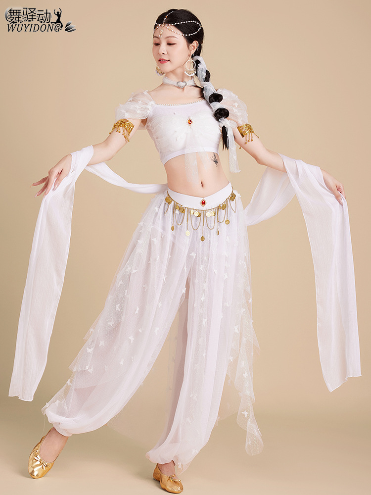 Dancing Princess Jasmine Indian Dance Costume for Women, Dunhuang Flying Fairy Dance Outfit, Exotic Style Western Region Dance Costume for Women