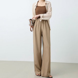 Low Saturation Pants for 2024 Spring and Summer Narrow Wide Leg Pants Loose Draping Casual Pants Slimming Straight Pants for Women