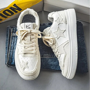 Men's Shoes Autumn 2024 New Fashion Brand Niche Original Design Star Board Shoes Student All-match Thick Bottom Casual Fashion Shoes