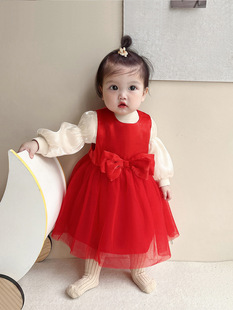 Baby Princess Dress suit 2025 Spring and Autumn dress Two-Piece Girls' Stylish One-Year-Old Dress suit 2956