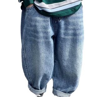 2023 children's clothing boys' jeans spring/summer 2023 new children's pants trendy Korean style medium and large children's trousers