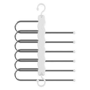 Multi-functional multi-layer pants hanger wavy pants rack folding pants rack magic seamless pants clip wardrobe storage artifact