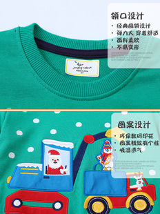2025 Christmas New Spring and Autumn New Clothes Children's Backing Shirt Boys Long Sleeve Sweater Distribution