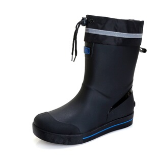 Korean style fashion foreign trade flat fleece-lined men's rain boots mid-calf non-slip waterproof fishing shoes construction site kitchen water shoes men