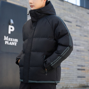 Cotton-padded jacket men's winter thickened casual bread clothing trendy hooded cotton-padded jacket men's warm coat against the cold men's top