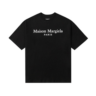 Эксклюзивная мужская футболка Maison Margiela MM6 из чистого хлопка с короткими рукавами и двойной пряжей, высокое качество, в наличии.