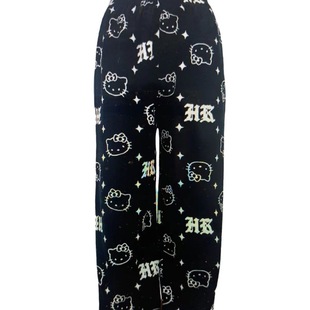 Cartoon KT Cat Flannel Pajama Pants Thick Women's Autumn and Winter New Thickened fleece-lined Warm Casual Home Pants Foreign Trade