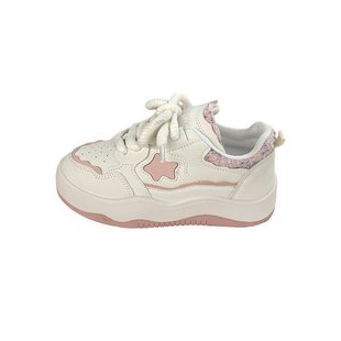 Осенняя ниша Original Soft Girl Cute Star White Shoes Женская Новая Универсальная повседневная спортивная обувь на платформе 2023 года