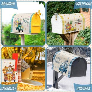 Cross-border Christmas Thanksgiving Decorations Mailbox Courtyard Posting Box Wrought Iron Vintage Mailbox Box Spring Summer Autumn Winter Mailbox Cover