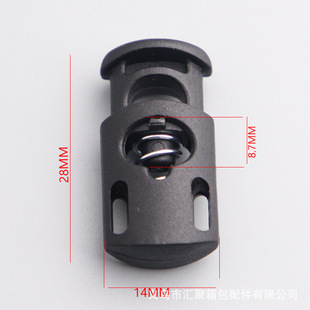 Plastic spring buckle manufacturers luggage accessories round spring buckle double hole color transparent rope buckle pig nose buckle