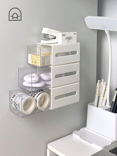 ⇖ Wholesale Bathroom Wall-Mounted Cotton Swab Storage Box Dormitory Punch-Free Flip-Top Storage Box Headband Hair Tie