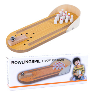 Factory wholesale children's educational wooden toys mini bowling baby parent-child interactive desktop bowling game