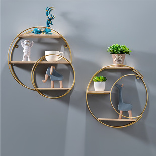 Nordic Ins Style Creative Restaurant Wall Decorative Rack Wall Storage Rack Milk Tea Shop Wall Storage Rack Punch-Free