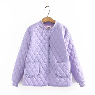 Fat MM Plus SiZe Autumn and Winter New Korean Style Fashionable Casual Three-color Simple Rhombus Plaid Cotton Outwear Z116 638