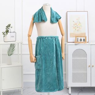Coral Fleece Men's Bath Skirt Adult Varied Bathrobe Absorbent Beach Bath Towel Hotel Formulates Cross-border Labeling