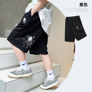 2024 Shorts Boys Summer New Straight Five-point Pants Korean Loose Casual Pants Printed Trendy Loose Pants