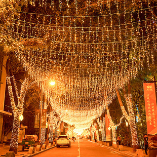 Led ice strip light curtain light colored lights flashing lights starry lights Christmas holiday decorative lights rainproof led waterfall lights