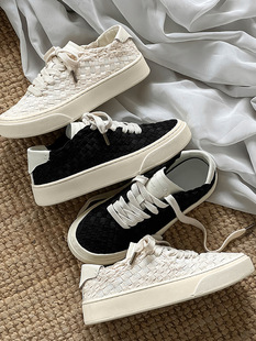 Men's Shoes Summer Breathable 2024 New Sneakers Trendy Brand High-end Sports and Casual Shoes Versatile Fly Woven White Shoes for Men