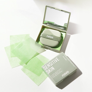 NOVO6162 oil-absorbing paper with mirror powder puff facial refreshing oil-absorbing paper portable oil-removing oil-absorbing facial paper facial