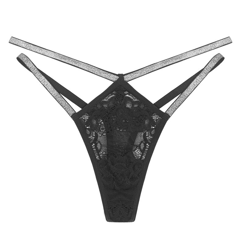 Cross-border e-commerce double-thin strap low-rise European and American style thong panties for women, Amazon foreign trade women's lace underwear wholesale