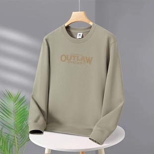 2024 New Youth Crewneck Men's Wear Fat Man Fat Man 300 Jin Extra Large Long Sleeve Base Shirt Loose Jacket