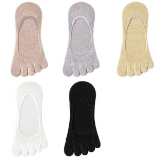 Five-Toe Socks for Women, Low-Cut Short Socks for Spring and Summer, Thin Antibacterial and Odor-Resistant Split-Toe Boat Socks, Seamless and Non-Slip Invisible Socks
