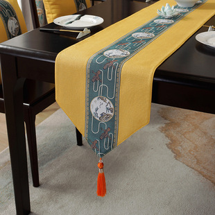 Henggang New Chinese Table Runner Tea Table Zen Tea Table Fabric Long Tea Table Cushion Cloth Dining Table Tea Table Tablecloth Tea Cloth