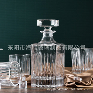 Factory wholesale vertical bar household red wine storage bottle wine bottle whiskey glass thickened one bottle six Cup gift box
