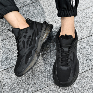 Youth Air Cushion Shock Absorbing Running Shoes Spring Breathable Mesh Shoes Black All-match Men's Shoes Non-slip Wear-resistant sneaker