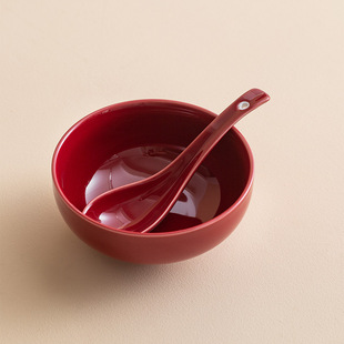 Chinese Style Plate for Birthday Housewarming Gift Giving Dishes suit Household Tableware National Fashion Light Luxury Dishes Ceramic Red Bowl Red Plate