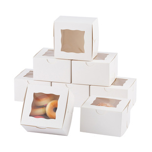 Factory in stock wholesale window mini cake box paper cup cake muffin cup egg tart pastry baking box